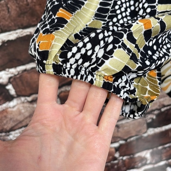 Anthropologie x Blank London Peasant Top NWT Long Sleeve Green Orange Size Large - Picture 9 of 17